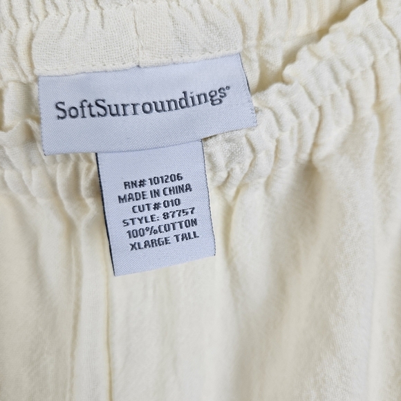 Soft Surroundings Cream Wide Leg Pants - Picture 4 of 5